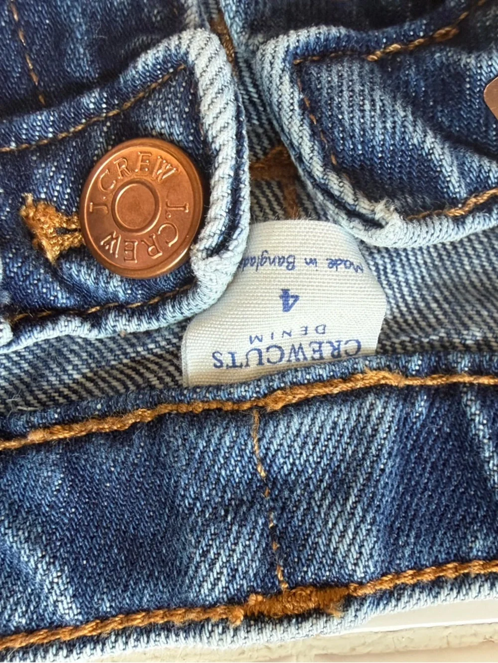 J. Crew Girls Sz 4 High Waist Mom Jeans Adjustable Waist 100% Cotton Crew Cuts - Picture 2 of 11
